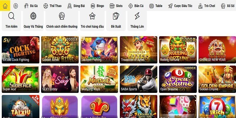 Các trò chơi tại betvisa